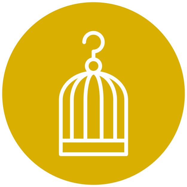Diseño vectorial del estilo del icono de la jaula de pájaros