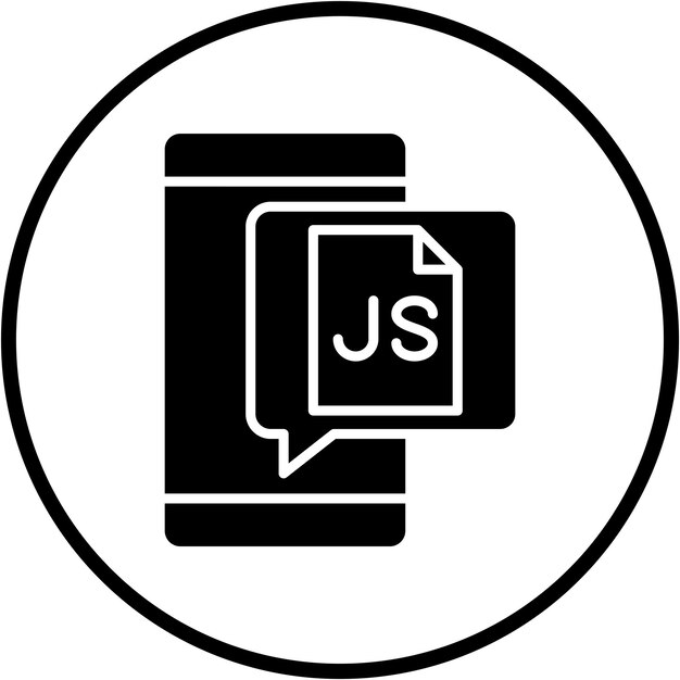 Diseño vectorial Estilo de icono Javascript