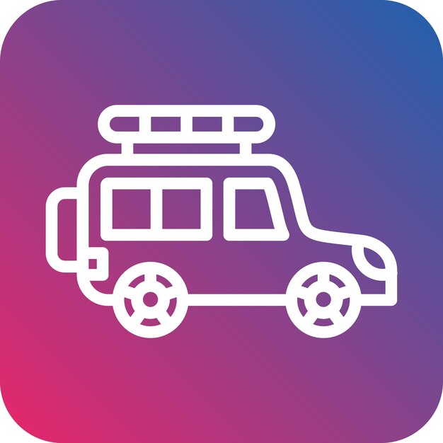 Diseño vectorial del estilo del icono de Jeep