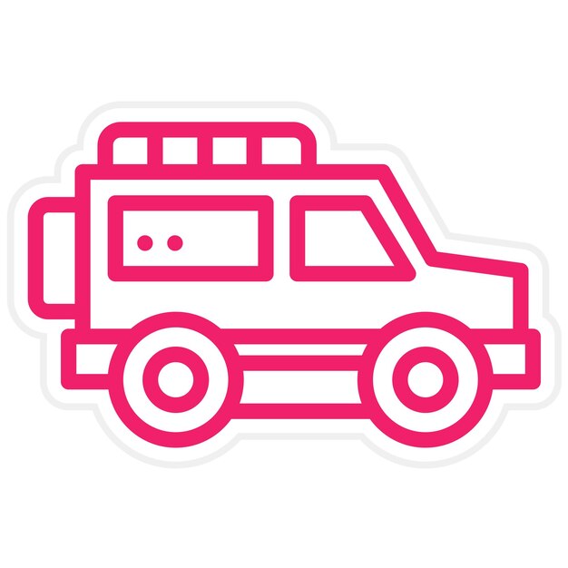 Diseño vectorial del estilo del icono de Jeep