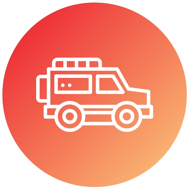 Diseño vectorial del estilo del icono de Jeep
