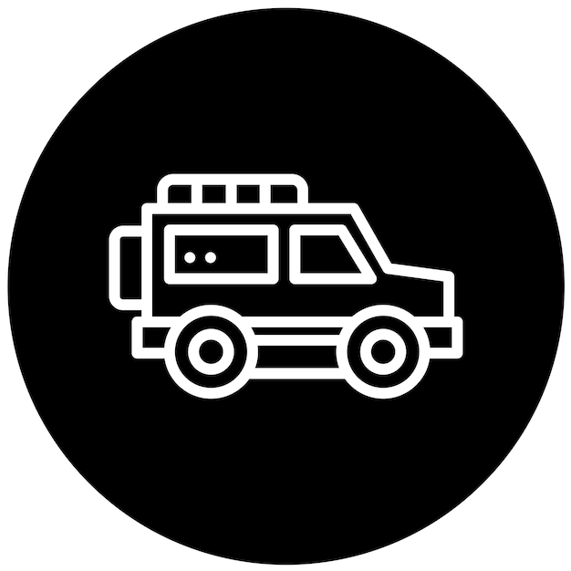 Diseño vectorial del estilo del icono de Jeep