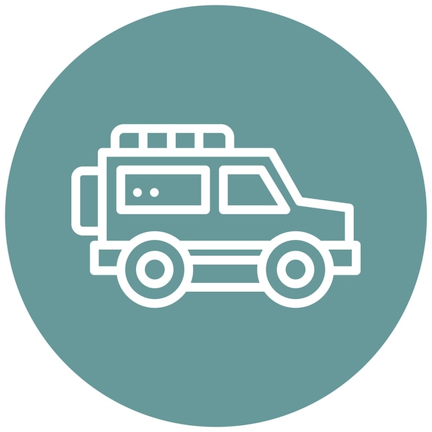 Diseño vectorial del estilo del icono de Jeep