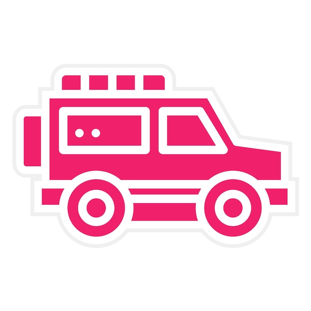 Diseño vectorial del estilo del icono de Jeep
