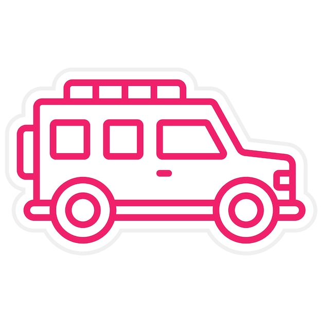 Diseño vectorial del estilo del icono de Jeep