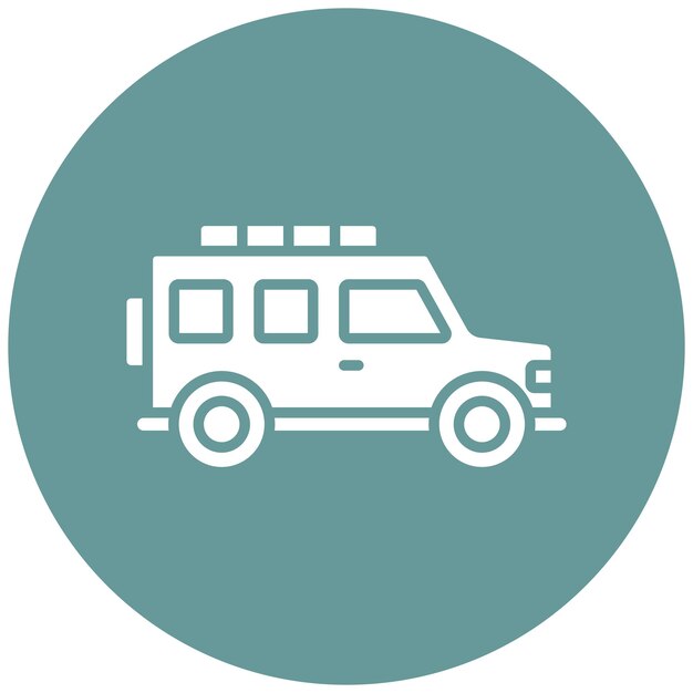 Diseño vectorial del estilo del icono de Jeep