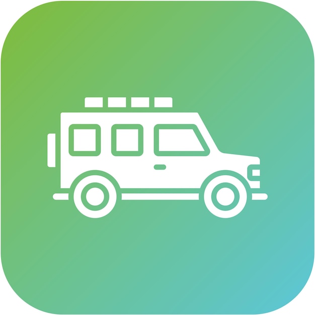 Diseño vectorial del estilo del icono de Jeep