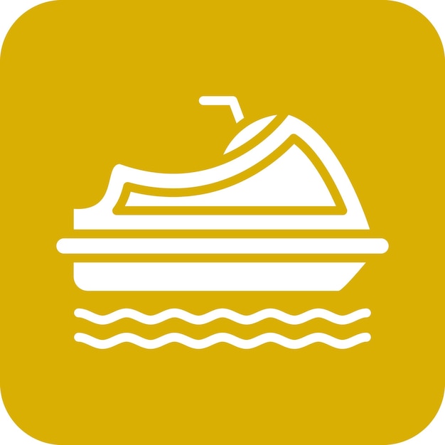 Diseño vectorial de estilo de icono de jet ski