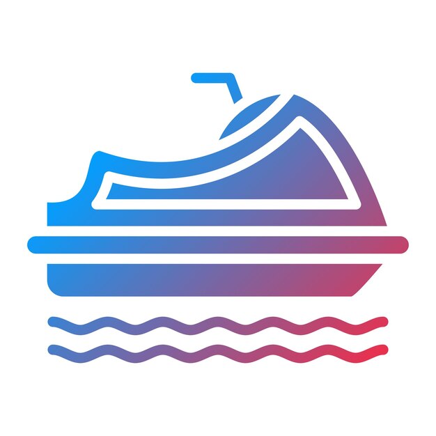 Diseño vectorial de estilo de icono de jet ski