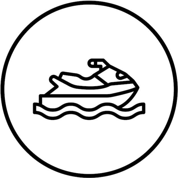 Diseño vectorial de estilo de icono de jet ski