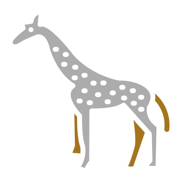 Diseño vectorial de estilo de icono de jirafa