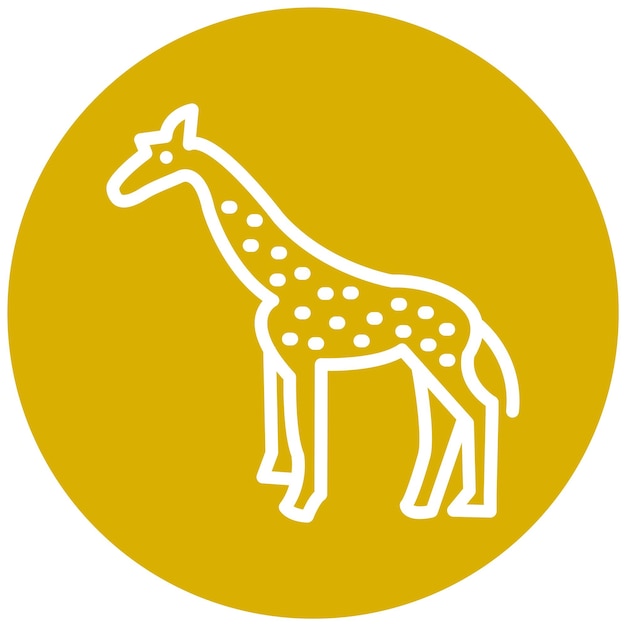 Diseño vectorial de estilo de icono de jirafa