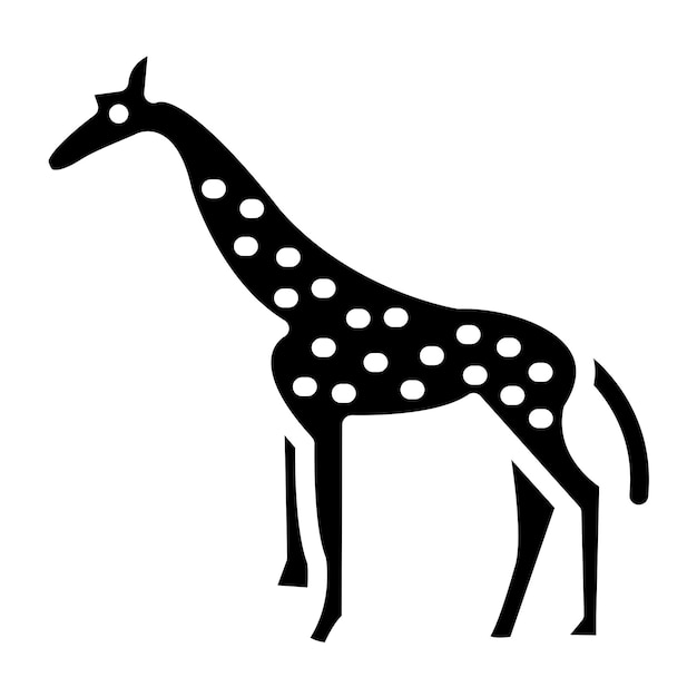 Diseño vectorial de estilo de icono de jirafa