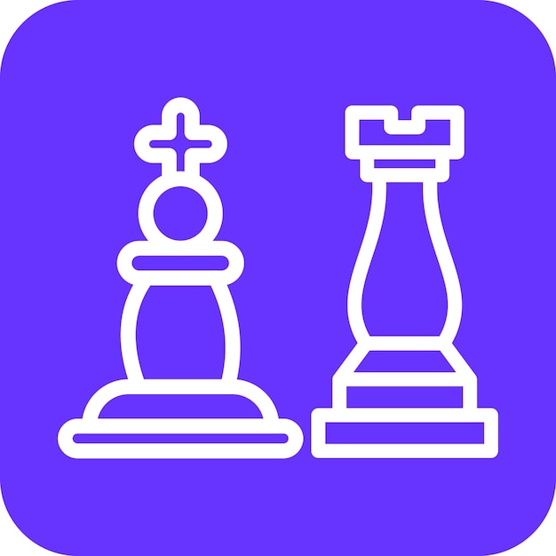 Diseño vectorial de estilo de icono de juego de ajedrez