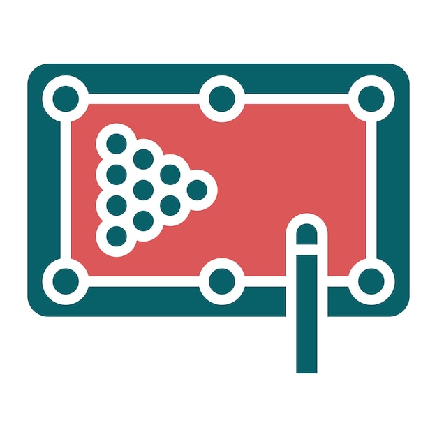 Diseño vectorial de estilo de icono de juego de billar