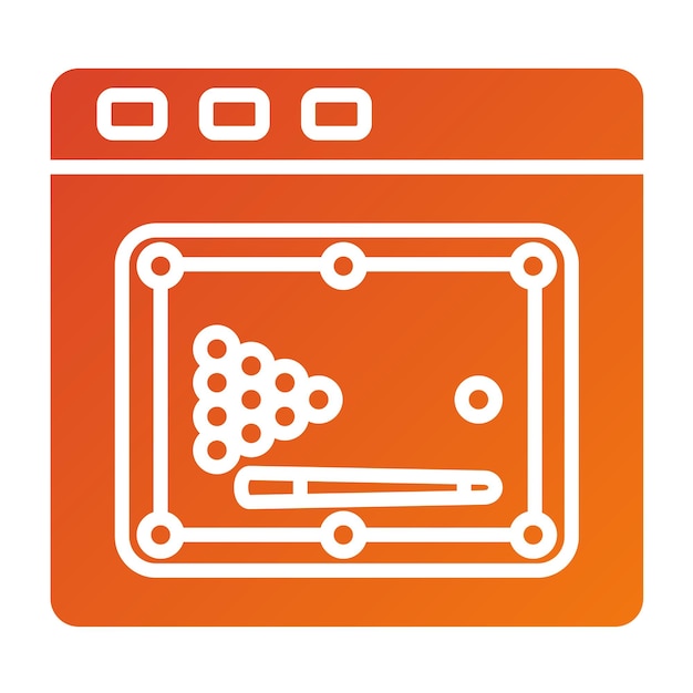 Diseño vectorial de estilo de icono de juego de billar