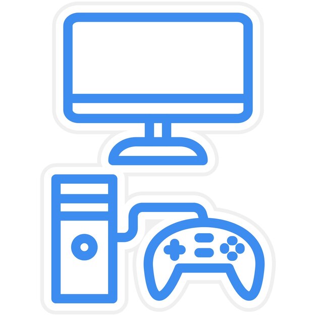 Diseño vectorial Estilo de icono de juego de computadora