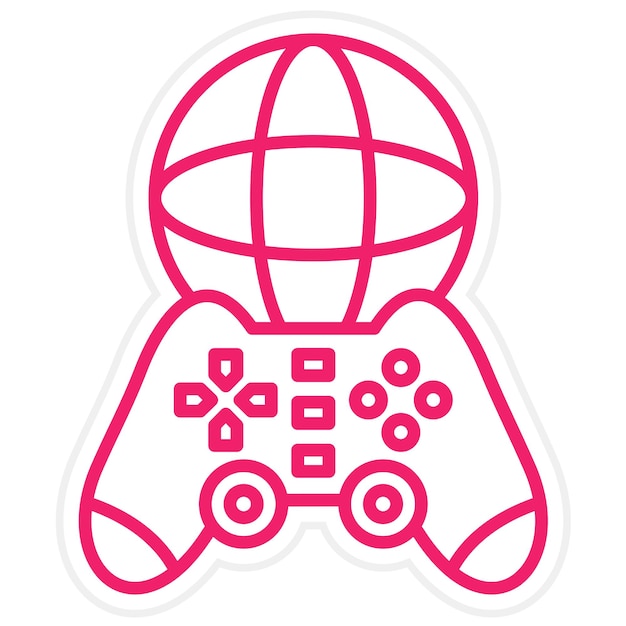 Diseño vectorial estilo de icono de juego global