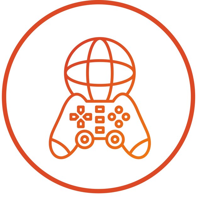 Diseño vectorial estilo de icono de juego global