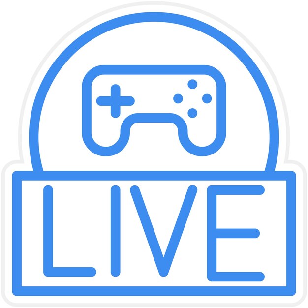 Diseño vectorial de estilo de icono de juego en vivo