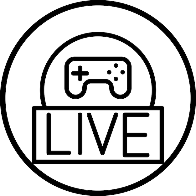 Diseño vectorial de estilo de icono de juego en vivo