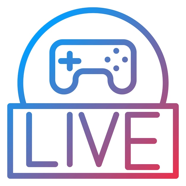 Diseño vectorial de estilo de icono de juego en vivo