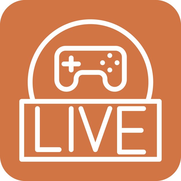 Diseño vectorial de estilo de icono de juego en vivo