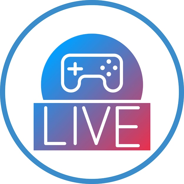 Diseño vectorial de estilo de icono de juego en vivo