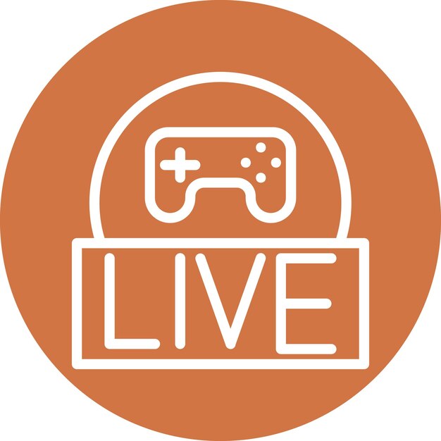 Diseño vectorial de estilo de icono de juego en vivo