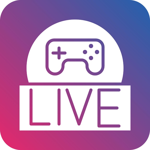 Diseño vectorial de estilo de icono de juego en vivo