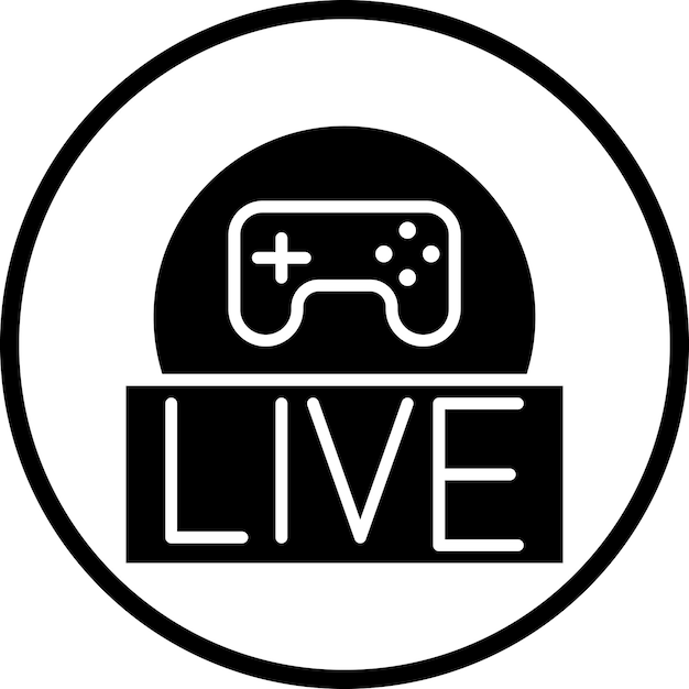 Diseño vectorial de estilo de icono de juego en vivo