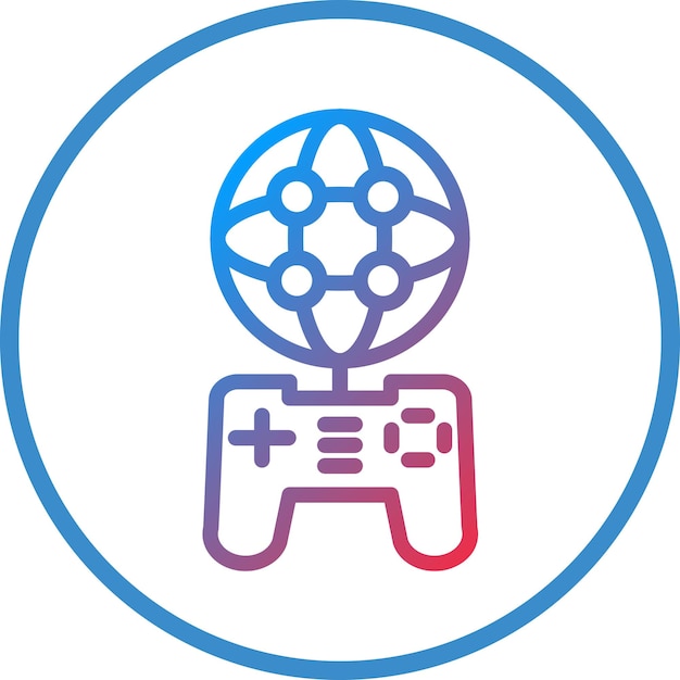 Diseño vectorial de estilo de icono de juegos en línea