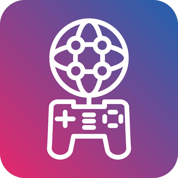 Diseño vectorial de estilo de icono de juegos en línea