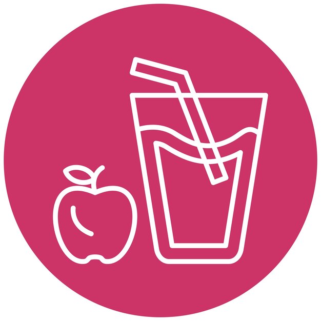 Diseño vectorial Estilo del icono del jugo de manzana