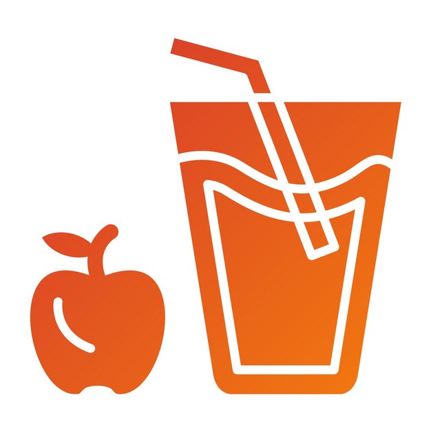 Diseño vectorial Estilo del icono del jugo de manzana