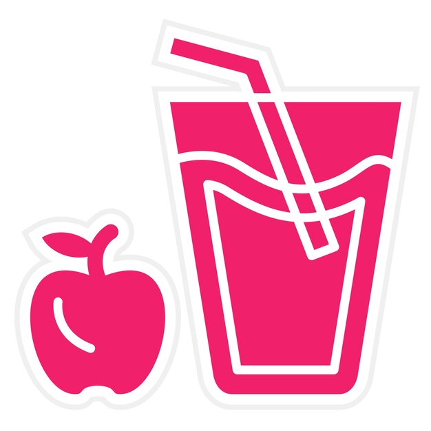 Diseño vectorial Estilo del icono del jugo de manzana