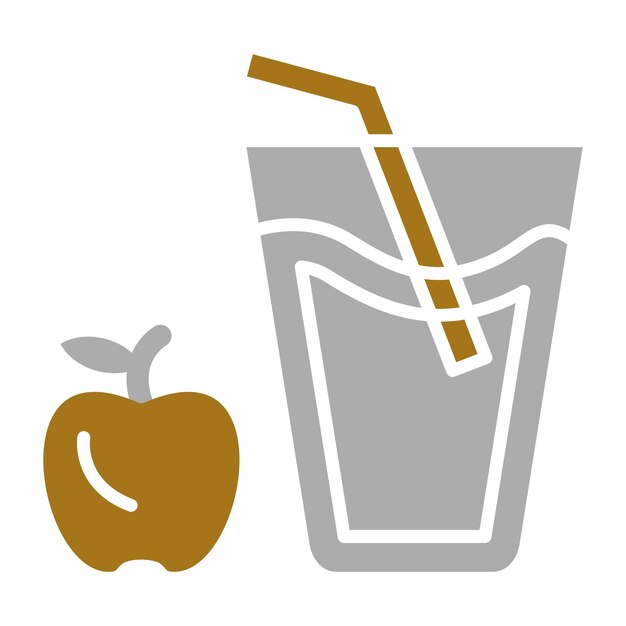 Diseño vectorial Estilo del icono del jugo de manzana