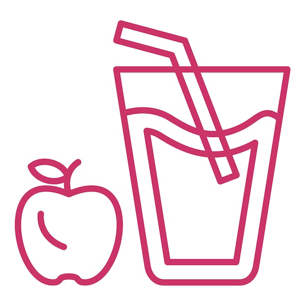 Diseño vectorial Estilo del icono del jugo de manzana