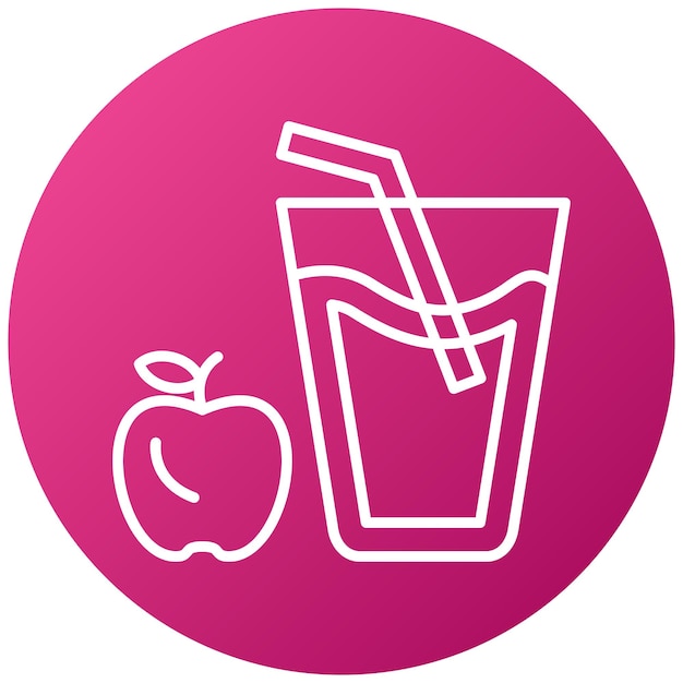 Diseño vectorial Estilo del icono del jugo de manzana