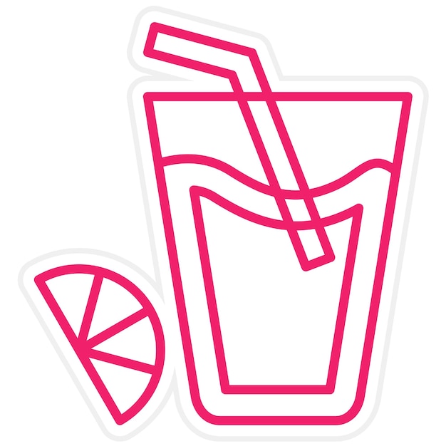 Diseño vectorial de estilo de icono de jugo de naranja