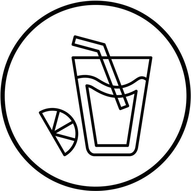 Diseño vectorial de estilo de icono de jugo de naranja