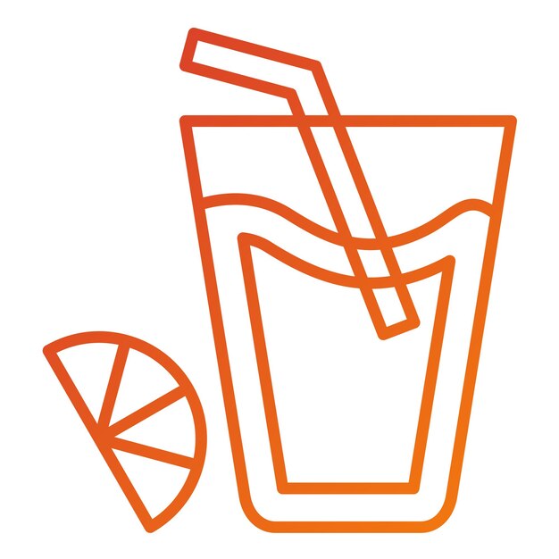 Diseño vectorial de estilo de icono de jugo de naranja
