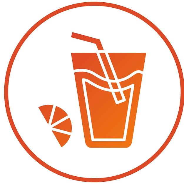 Diseño vectorial de estilo de icono de jugo de naranja