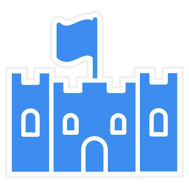 Diseño vectorial del estilo del icono de juguete del castillo