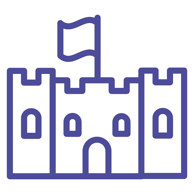 Diseño vectorial del estilo del icono de juguete del castillo