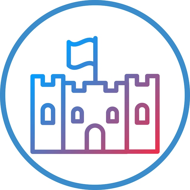 Diseño vectorial del estilo del icono de juguete del castillo