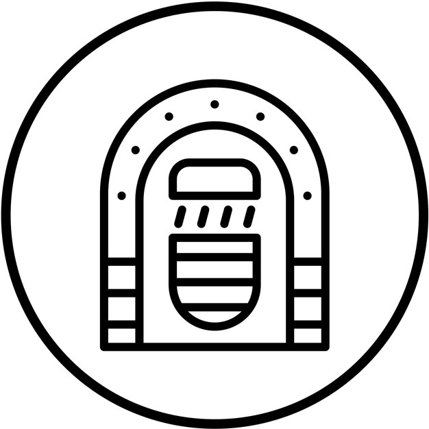 Diseño vectorial de estilo de icono de jukebox
