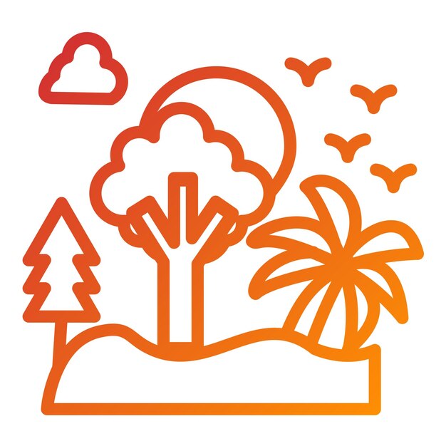 Diseño vectorial Estilo de icono de la jungla