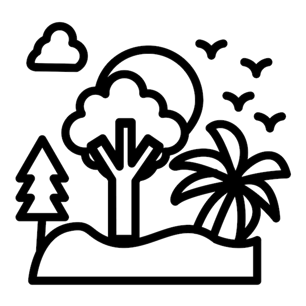 Diseño vectorial Estilo de icono de la jungla