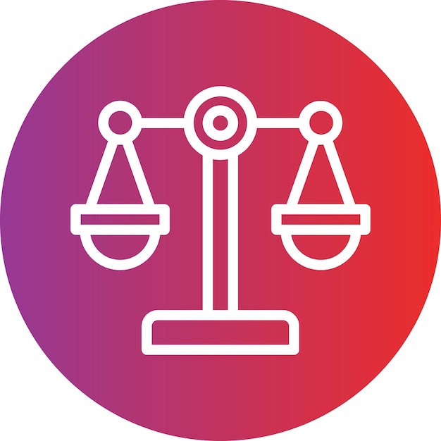 Diseño vectorial Estilo del icono de justicia